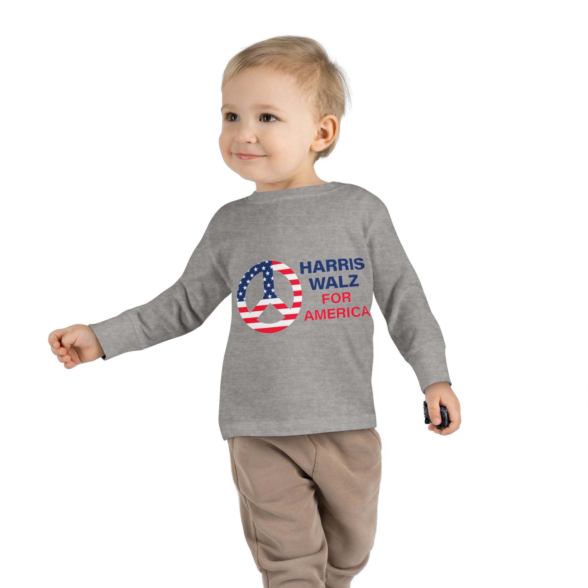 Toddler Long Sleeve Tee - LOGO Peace Sign Harris Walz