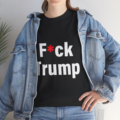 Unisex Heavy Cotton Tee, Harris Walz, Trump, T-shirt, F*ck Trump