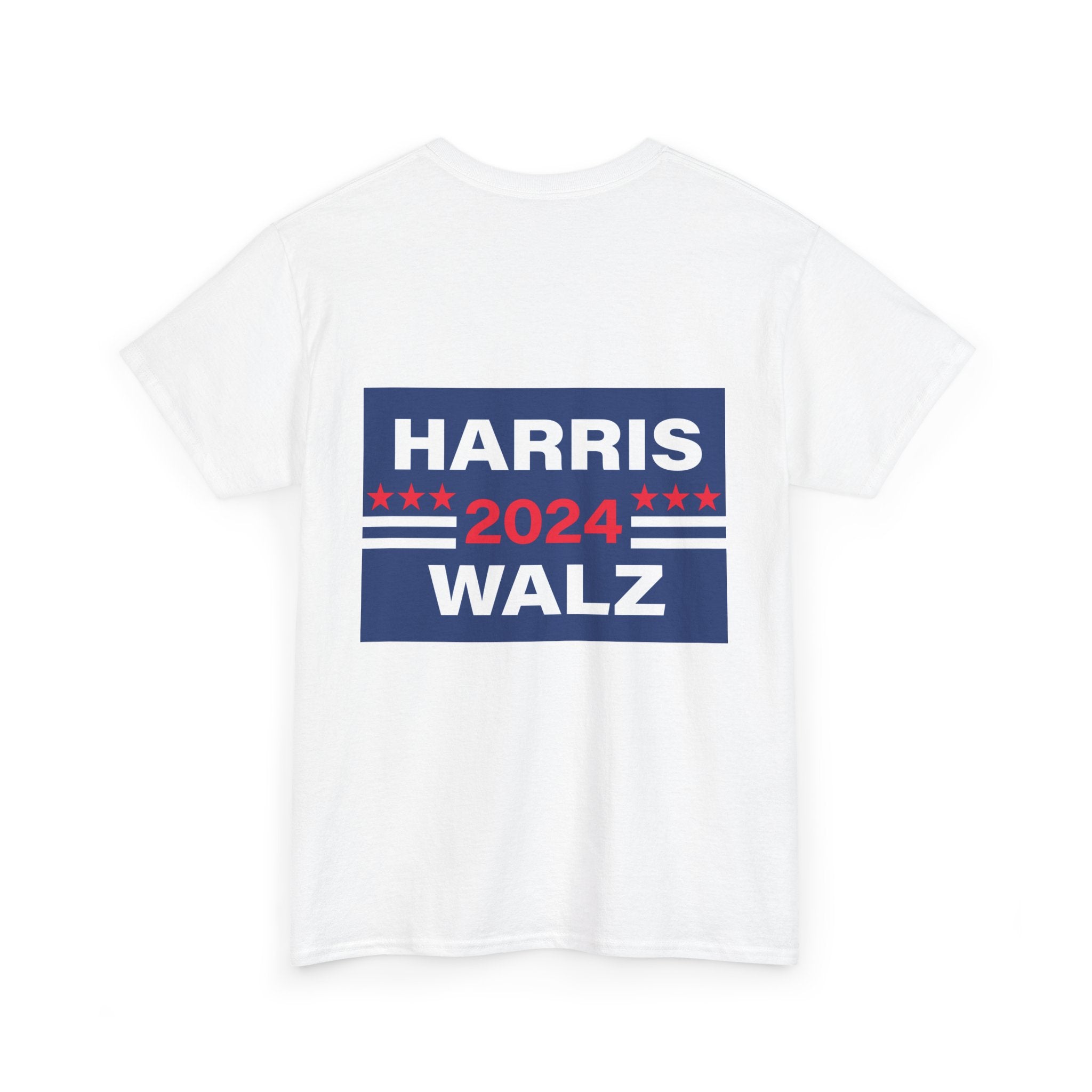 Unisex Heavy Cotton Tee, Harris Walz, President Evil, Trump