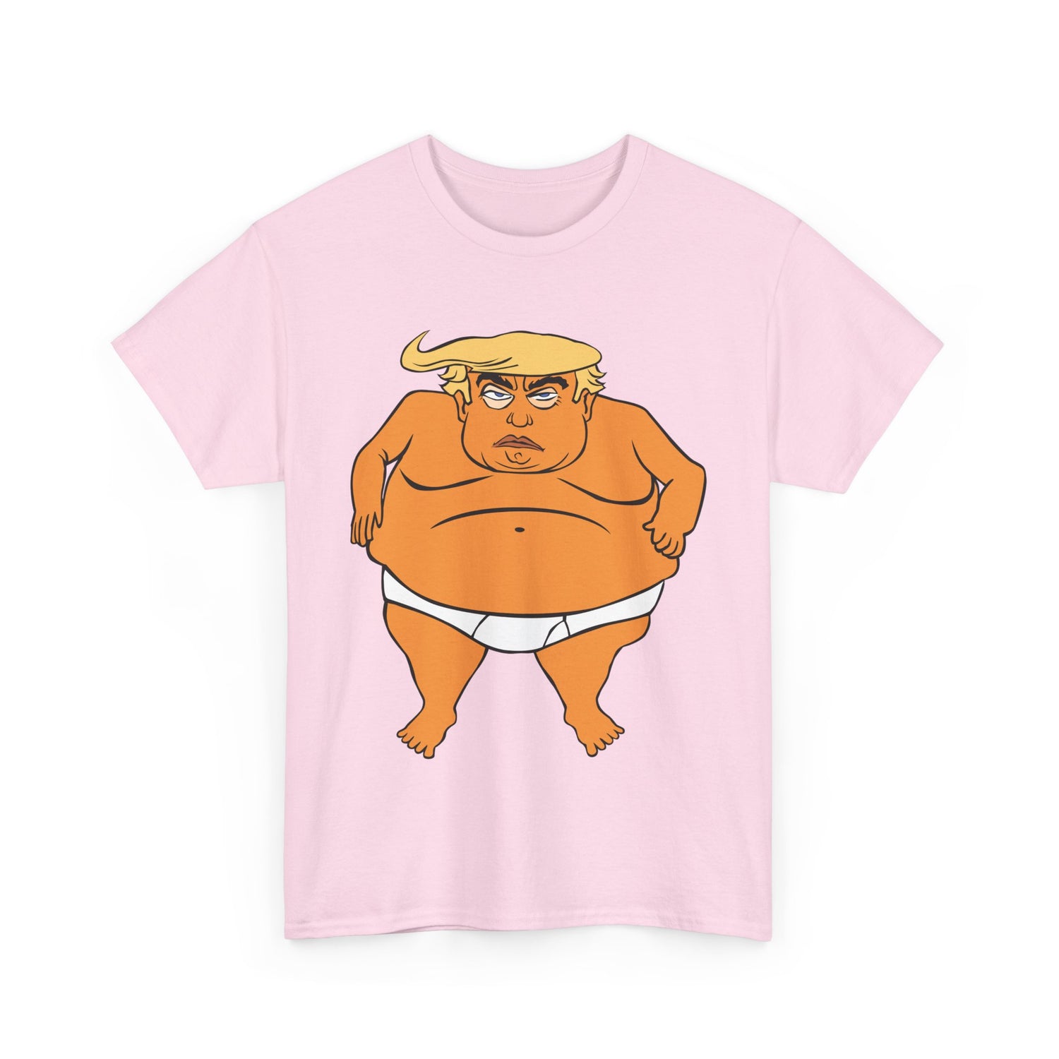 Unisex Heavy Cotton Tee, Harris Walz, Trump, T-shirt, Trump in His Orange Glory