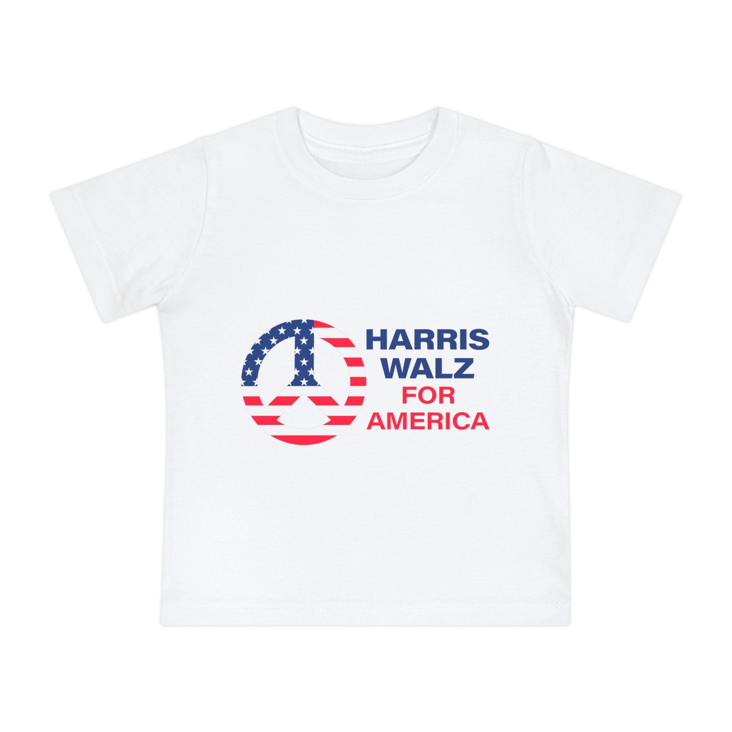 Baby Short Sleeve T-Shirt LOGO - Peace Sign Harris Walz