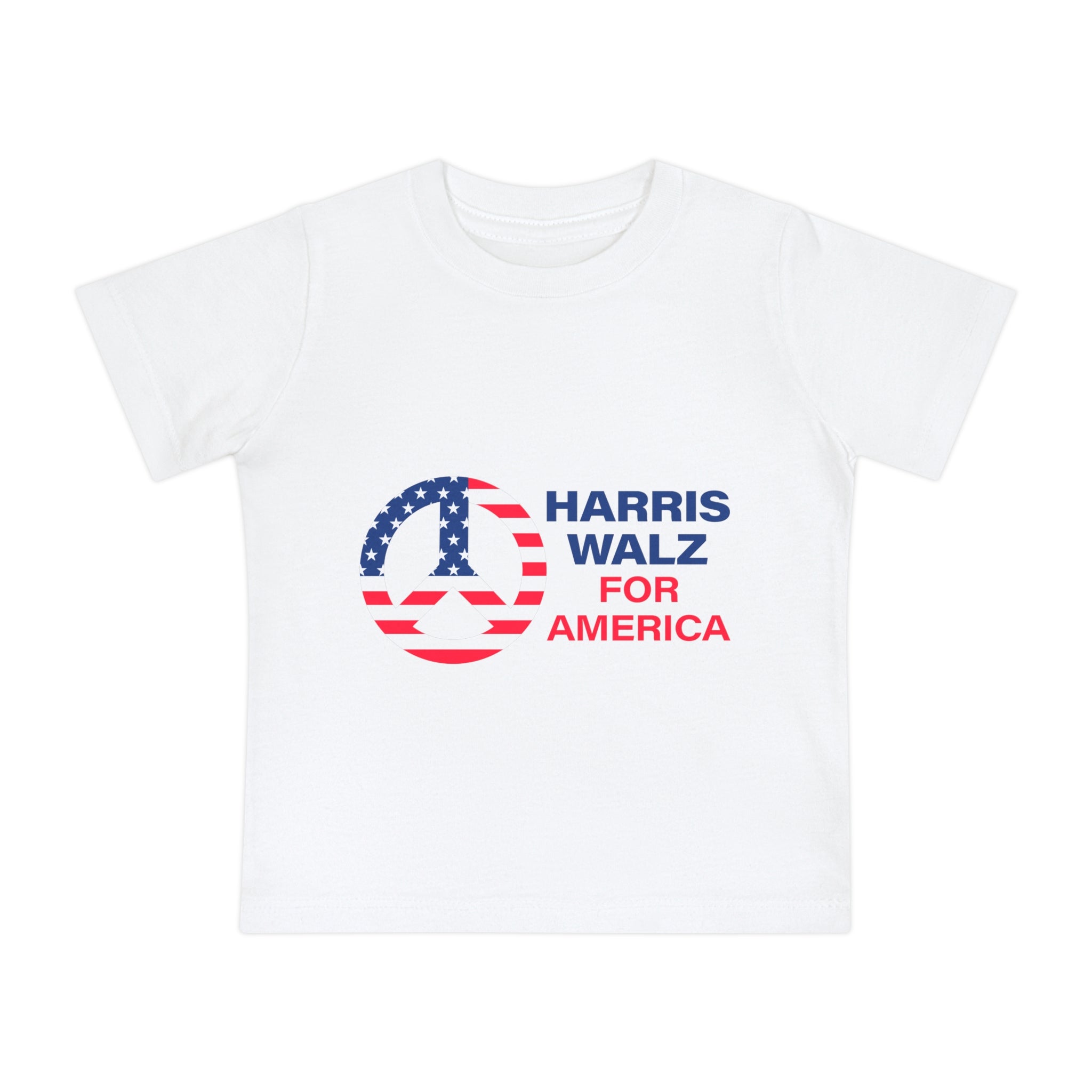 Baby Short Sleeve T-Shirt LOGO - Peace Sign Harris Walz