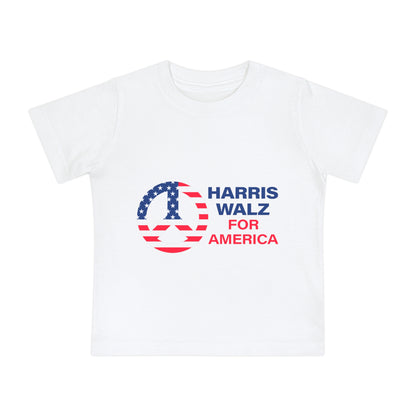 Baby Short Sleeve T-Shirt LOGO - Peace Sign Harris Walz