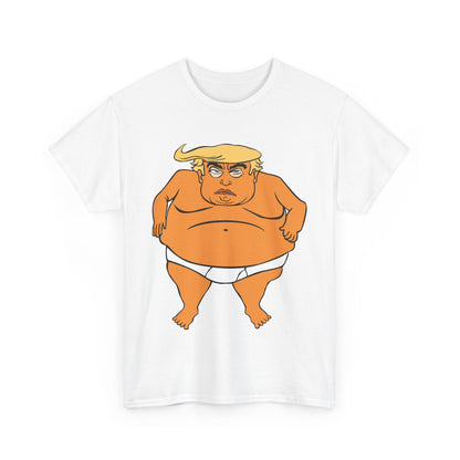 Unisex Heavy Cotton Tee, Harris Walz, Trump, T-shirt, Trump in His Orange Glory