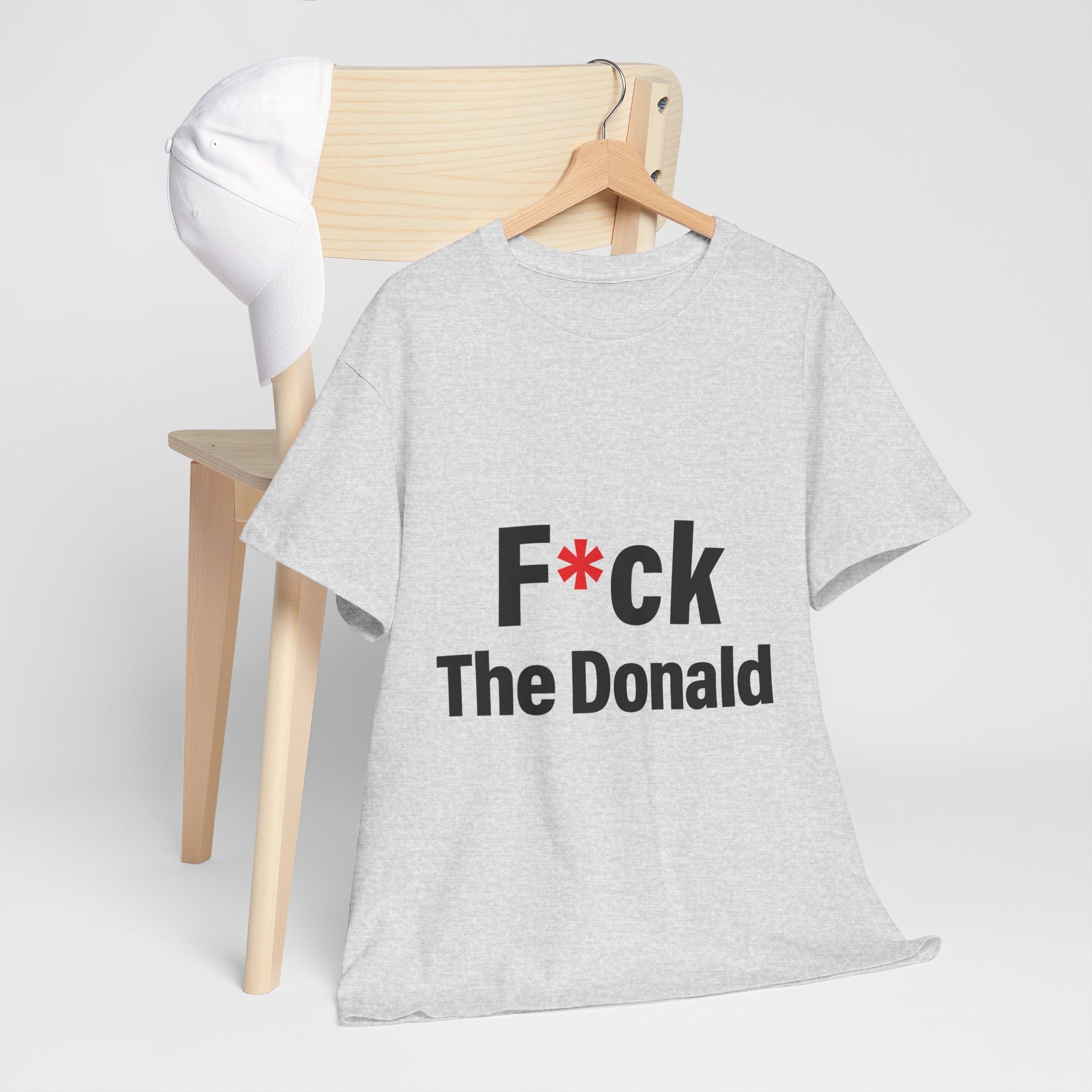 Unisex Heavy Cotton Tee, Harris Walz, Trump, T-shirt, F*ck The Donald