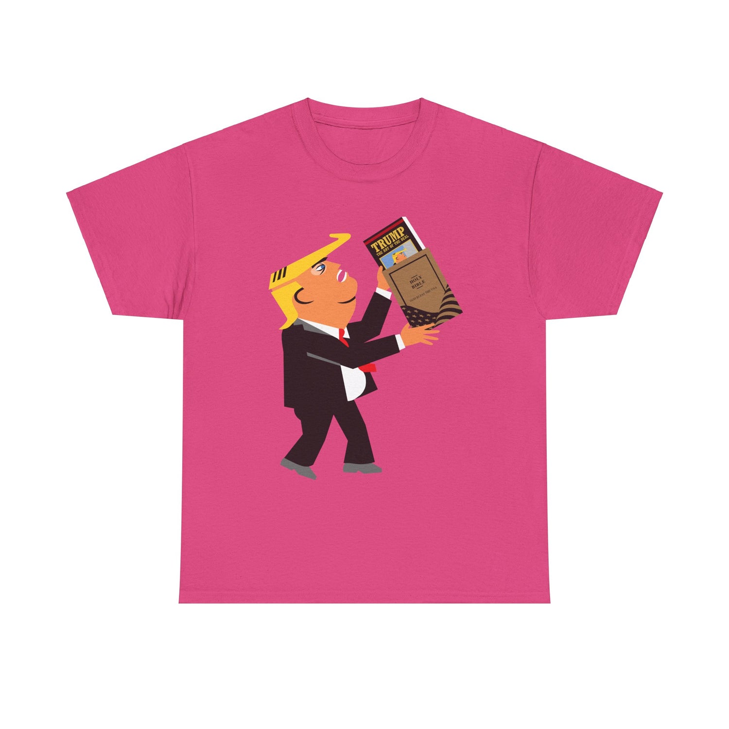 Unisex Heavy Cotton Tee, Harris Walz, Trump, T-shirt, Trump Bible