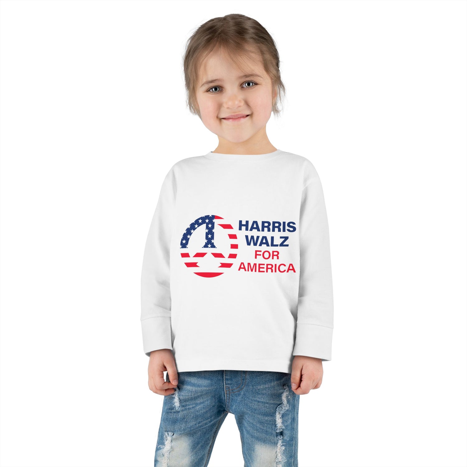 Toddler Long Sleeve Tee - LOGO Peace Sign Harris Walz