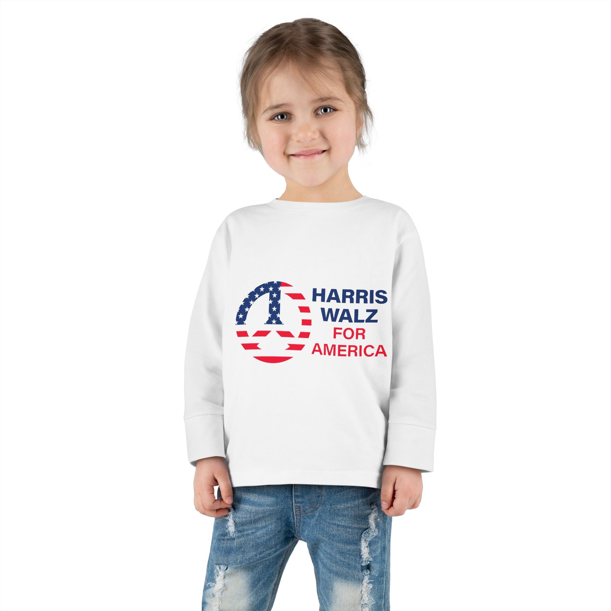 Toddler Long Sleeve Tee - LOGO Peace Sign Harris Walz