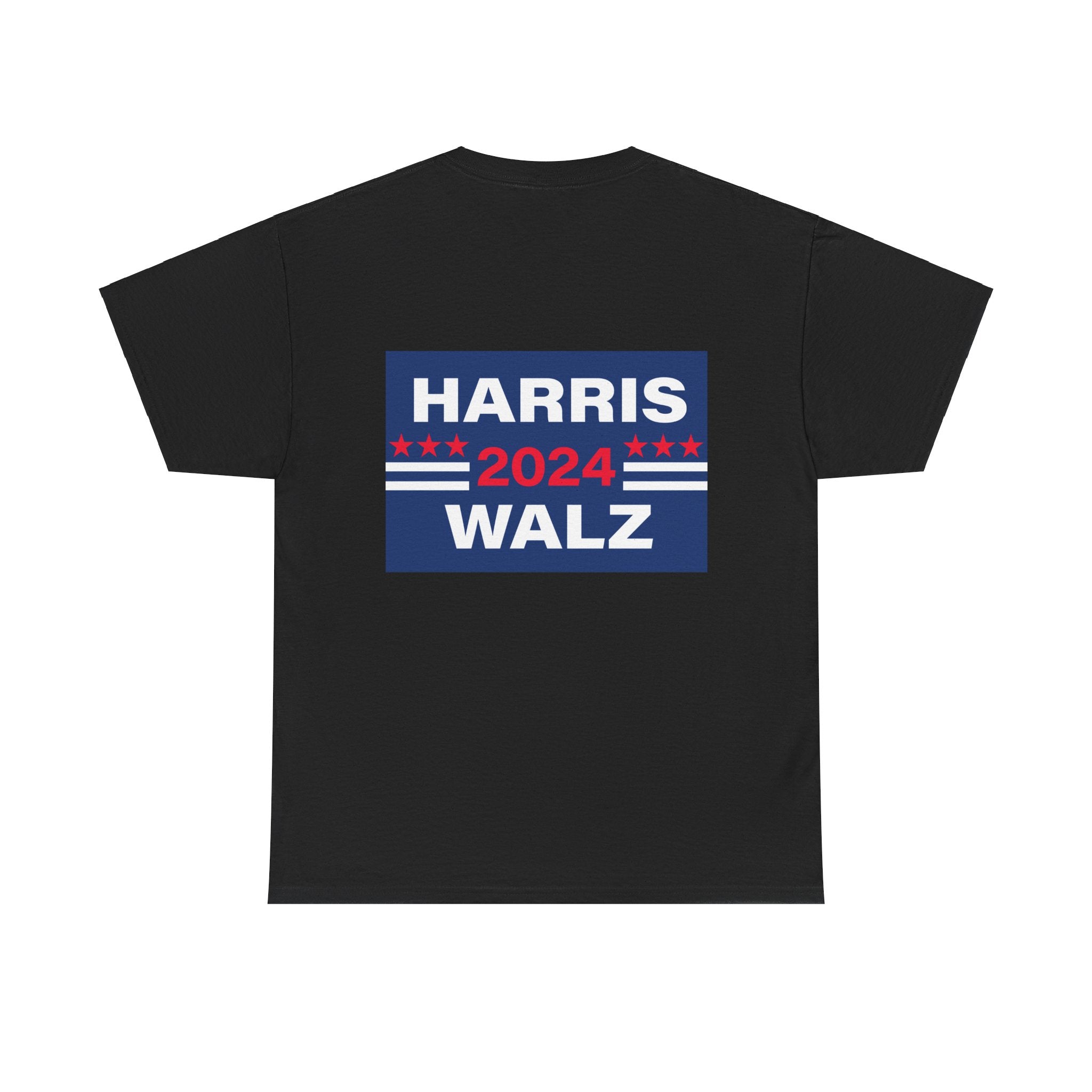 Unisex Heavy Cotton Tee, Harris Walz, Trump, T-shirt, No Wannabe Fascist Dictator