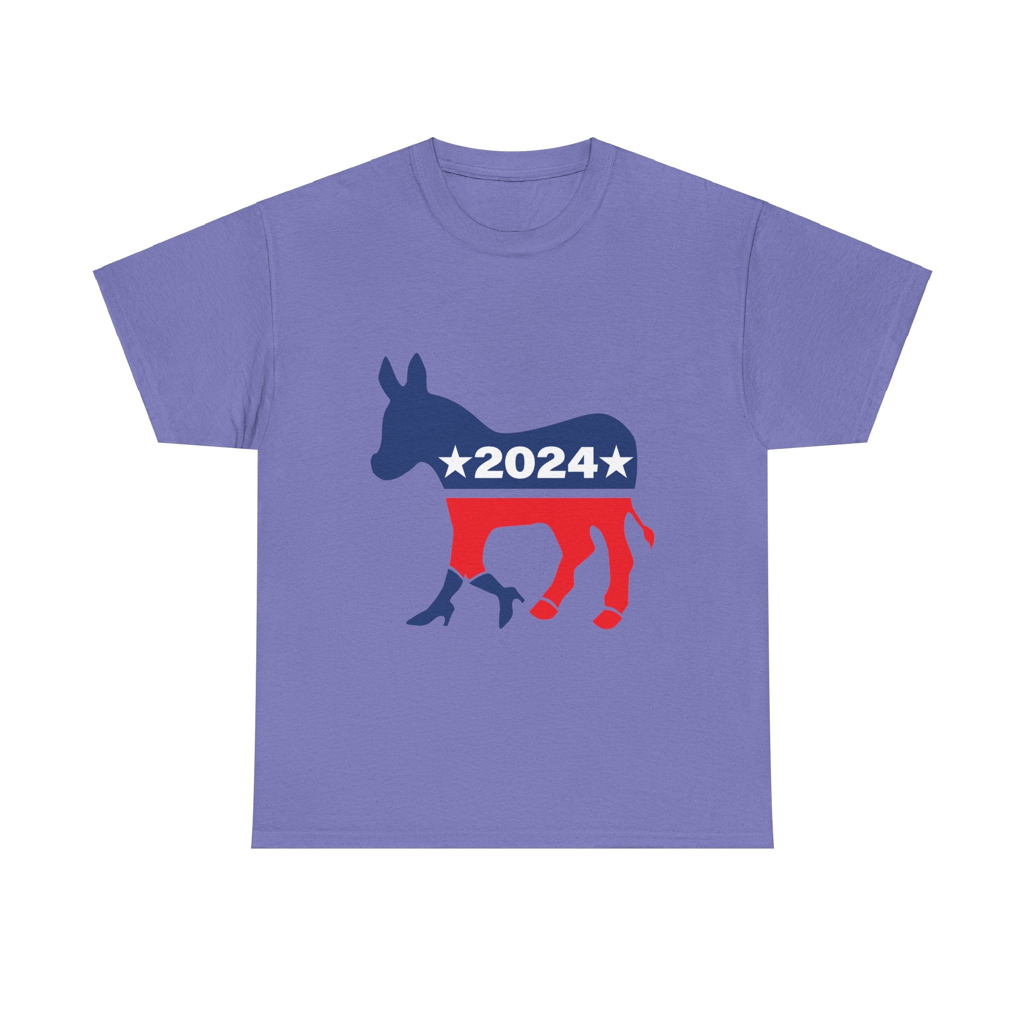 Unisex Heavy Cotton Tee, Harris Walz, Trump, T-shirt, 2 Campaign LOGOS