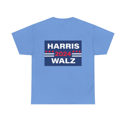 Unisex Heavy Cotton Tee, Harris Walz, Trump, T-shirt, Trump 50 Shades of Orange spray tan