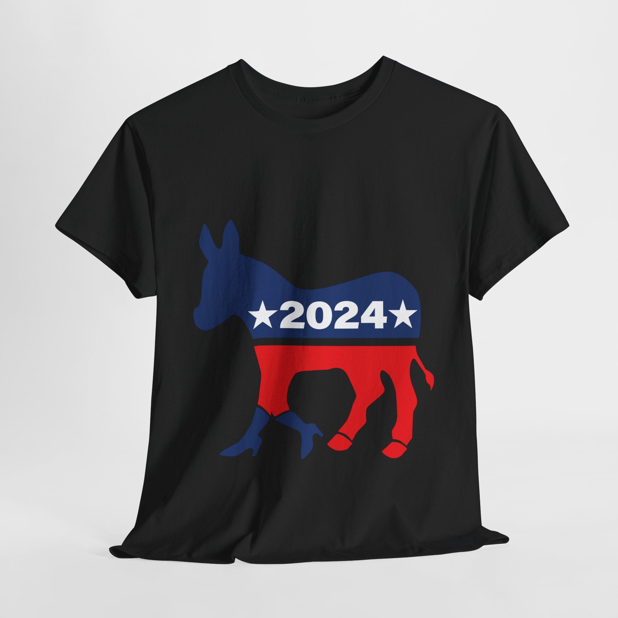 Unisex Heavy Cotton Tee, Harris Walz, Trump, T-shirt, 2 Campaign LOGOS