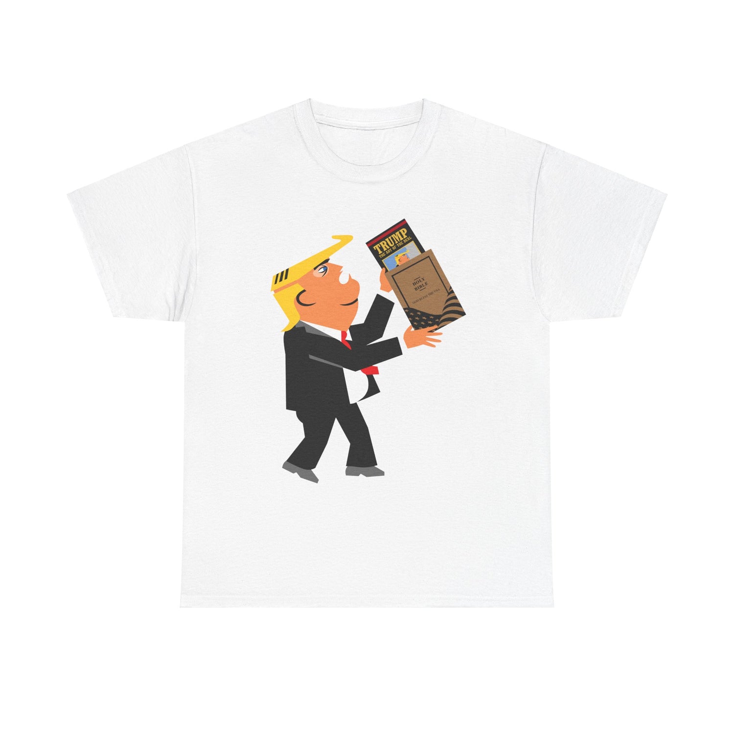 Unisex Heavy Cotton Tee, Harris Walz, Trump, T-shirt, Trump Bible