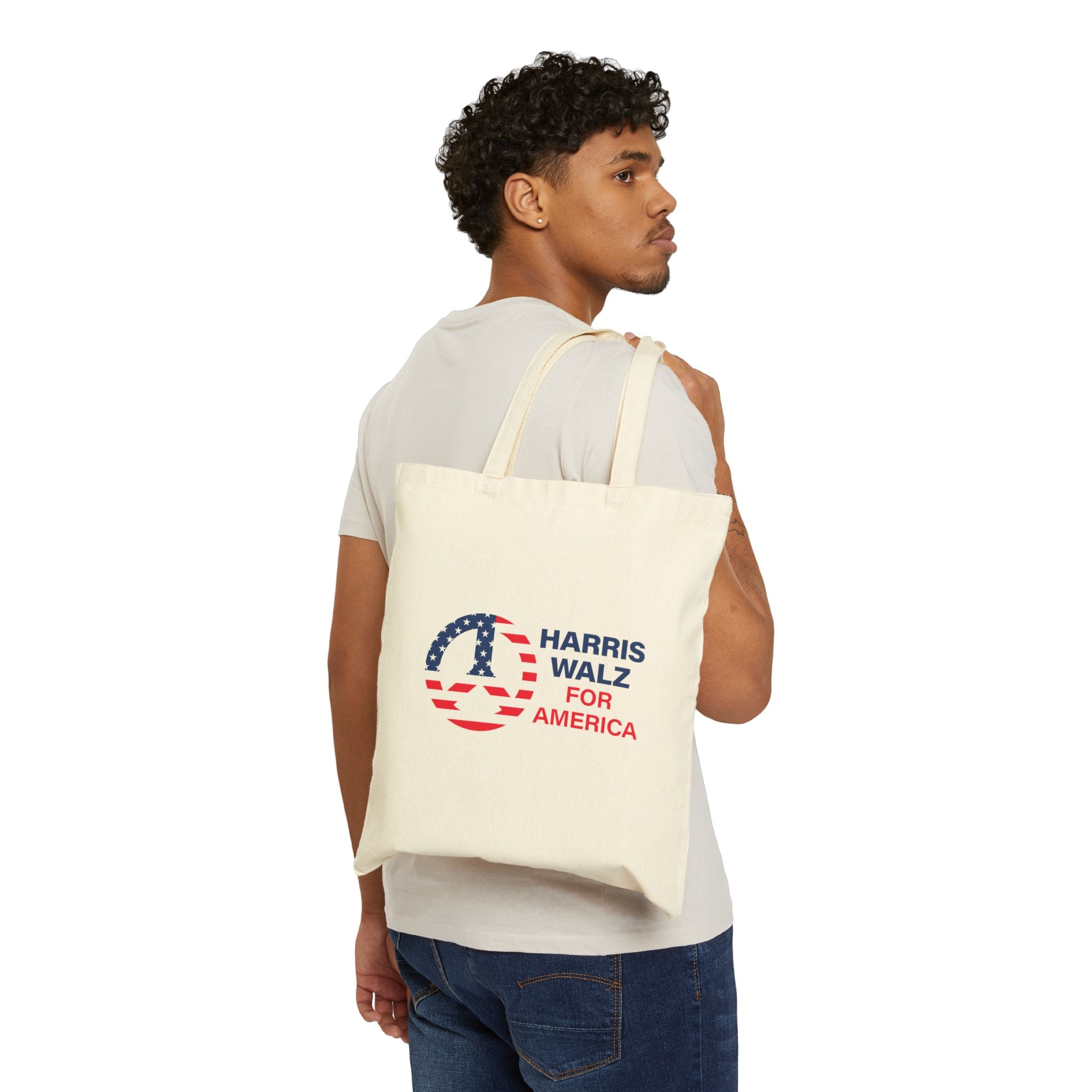 Cotton Canvas Tote Bag TRUMP Save Our Fate From Hate - PEACE SIGN