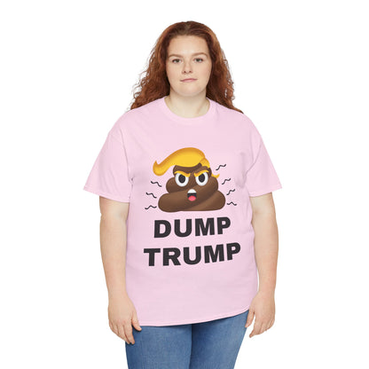 Unisex Heavy Cotton Tee, Harris Walz, Trump, T-shirt, Dump Trump emoji