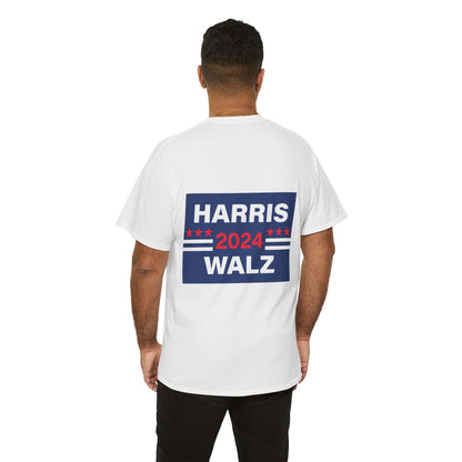 Unisex Heavy Cotton Tee, Harris Walz, Trump, T-shirt, Trump in His Orange Glory