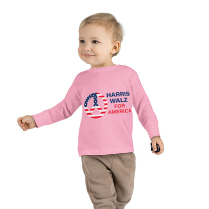 Toddler Long Sleeve Tee - LOGO Peace Sign Harris Walz