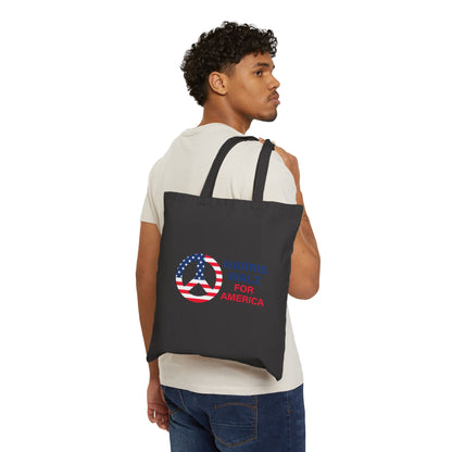 Cotton Canvas Tote Bag - PEACE SIGN Harris Walz