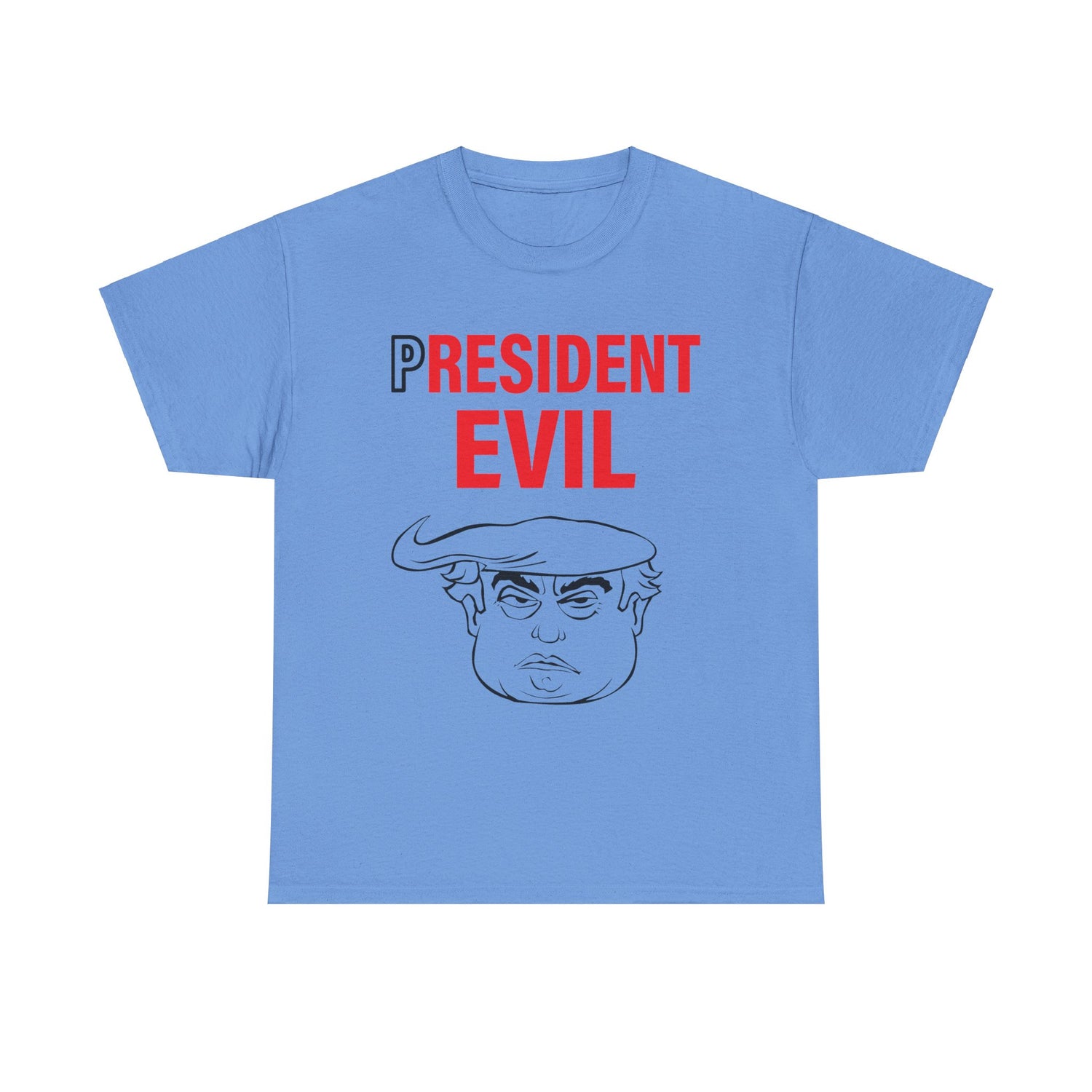 Unisex Heavy Cotton Tee, Harris Walz, President Evil, Trump