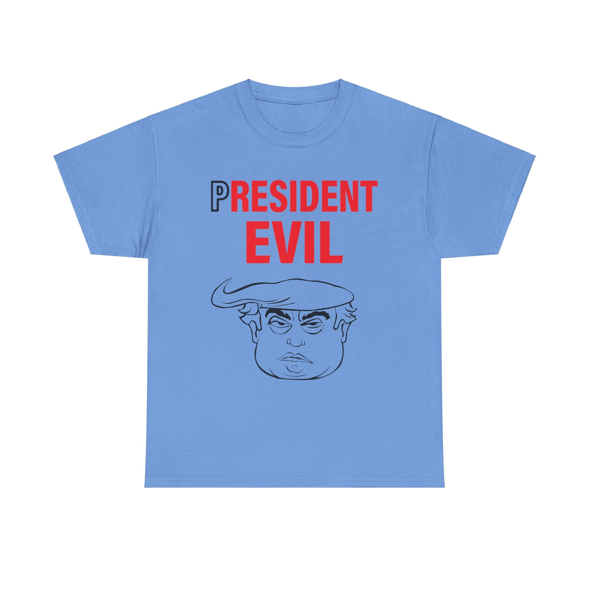 Unisex Heavy Cotton Tee, Harris Walz, President Evil, Trump