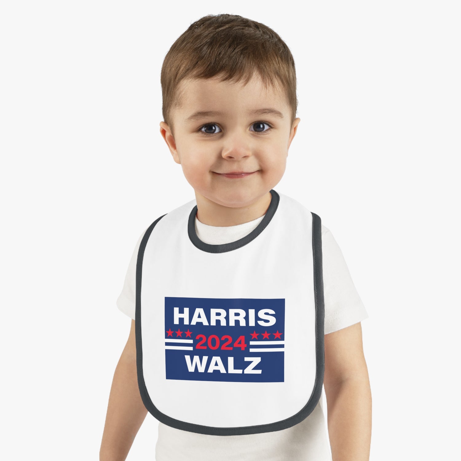 Baby Contrast Trim Jersey Bib - LOGO