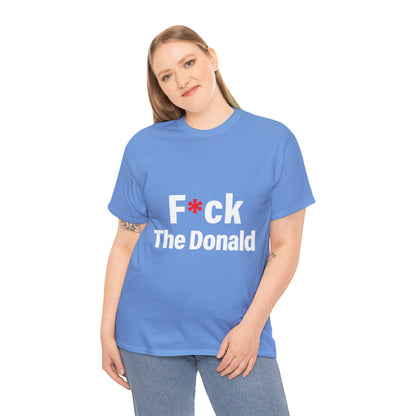 Unisex Heavy Cotton Tee, Harris Walz, Trump, T-shirt, F*ck The Donald