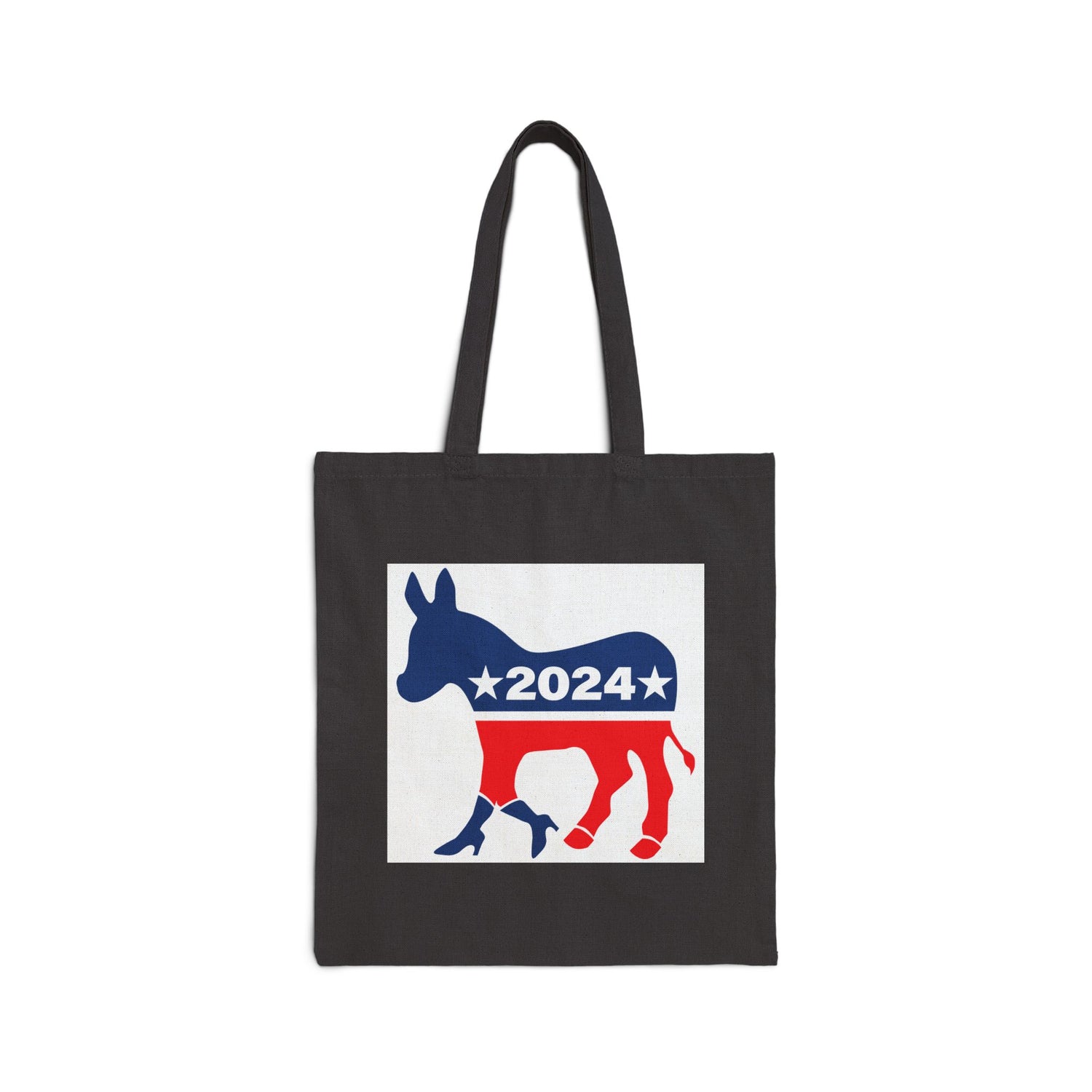 Cotton Canvas Tote Bag, Harris Walz, Trump, Booted Donkey