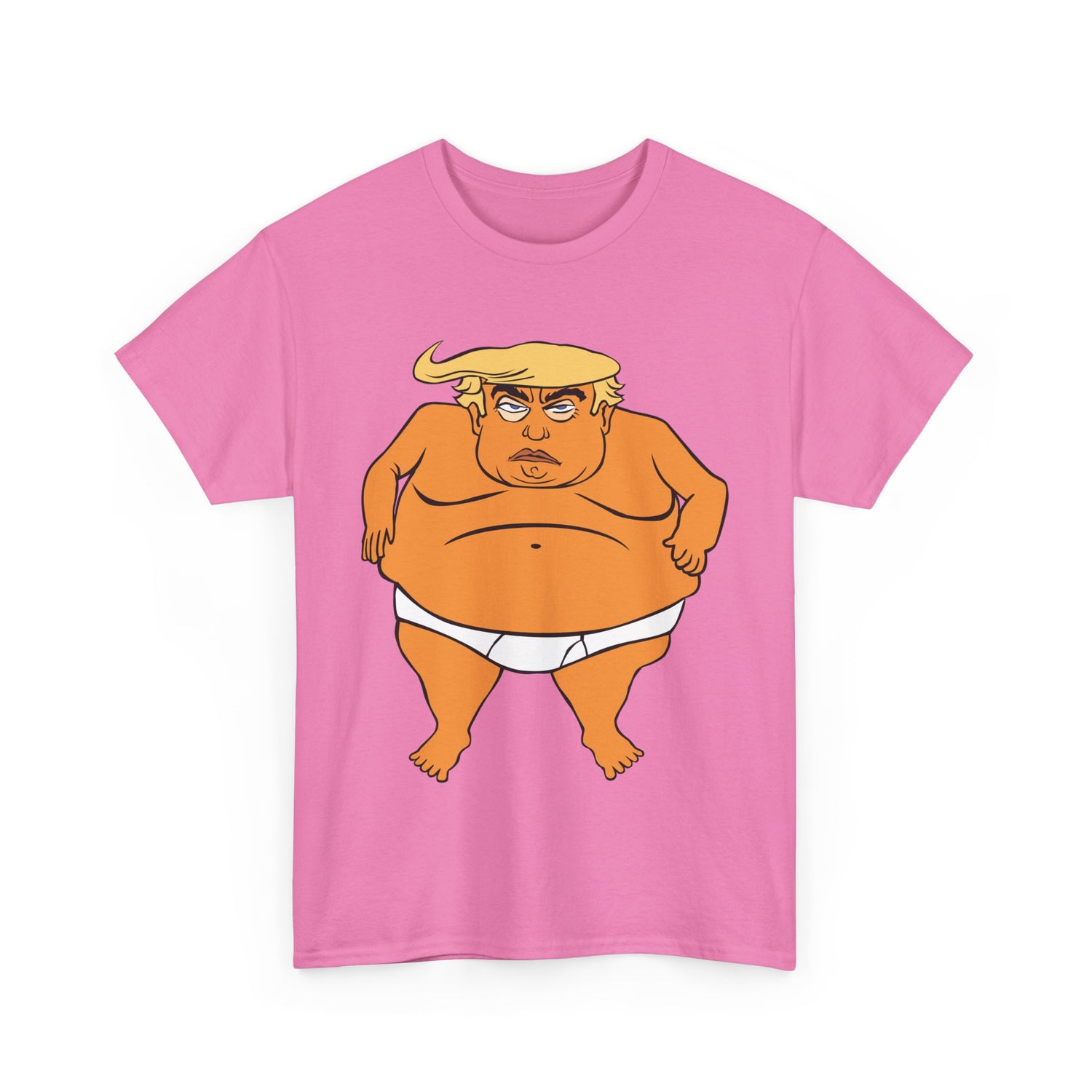 Unisex Heavy Cotton Tee, Harris Walz, Trump, T-shirt, Trump in His Orange Glory