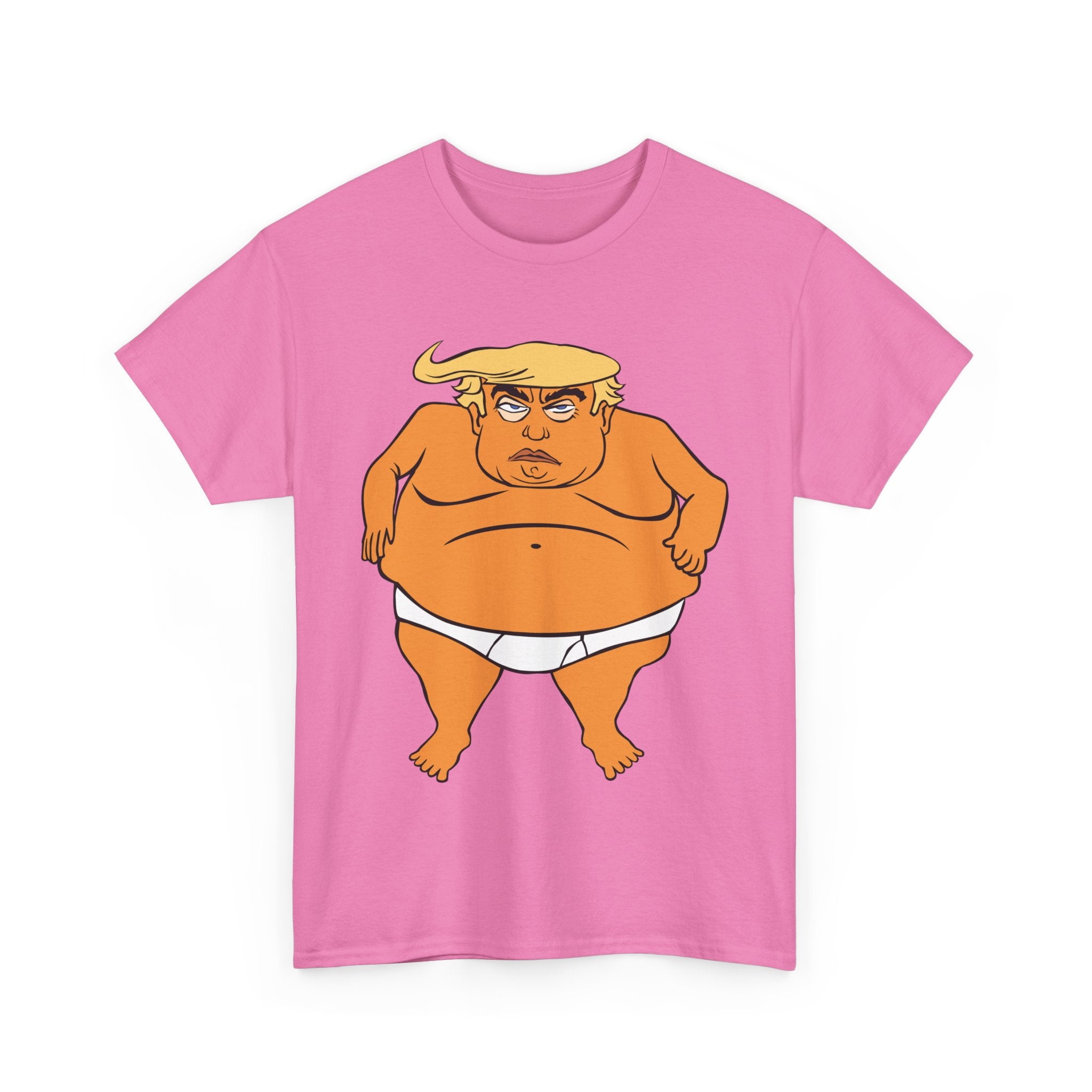 Unisex Heavy Cotton Tee, Harris Walz, Trump, T-shirt, Trump in His Orange Glory