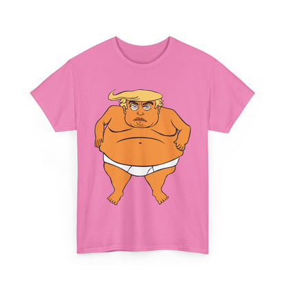 Unisex Heavy Cotton Tee, Harris Walz, Trump, T-shirt, Trump in His Orange Glory