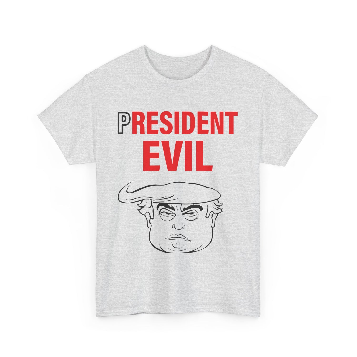 Unisex Heavy Cotton Tee, Harris Walz, President Evil, Trump