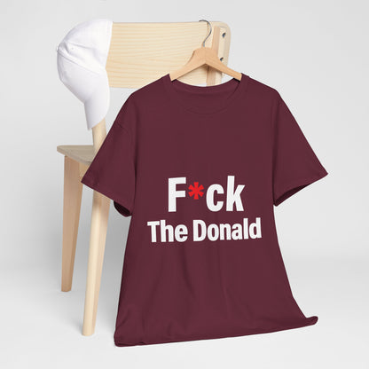 Unisex Heavy Cotton Tee, Harris Walz, Trump, T-shirt, F*ck The Donald