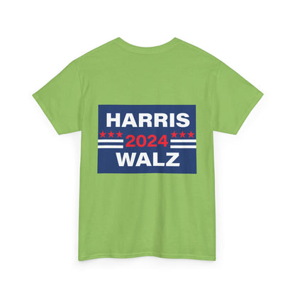 Unisex Heavy Cotton Tee, Harris Walz, Trump, T-shirt, Trump 50 Shades of Orange spray tan