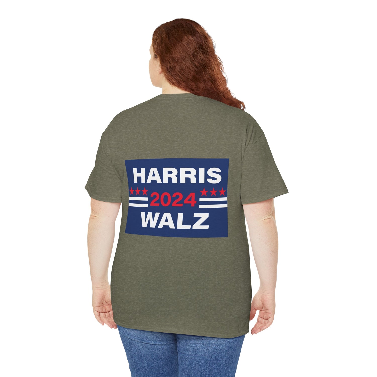 Unisex Heavy Cotton Tee, Harris Walz, The Trump Dump