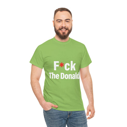 Unisex Heavy Cotton Tee, Harris Walz, Trump, T-shirt, F*ck The Donald