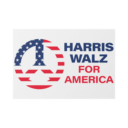 Lawn Sign - LOGO HARRIS WALZ PEACE SIGN