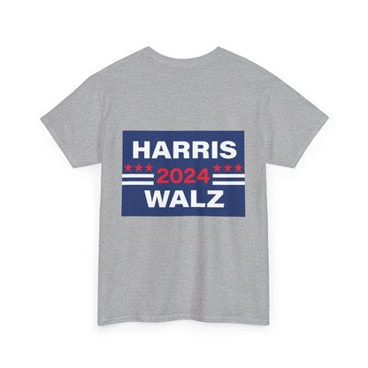 Unisex Heavy Cotton Tee, Harris Walz, Trump, T-shirt, F*ck The Donald