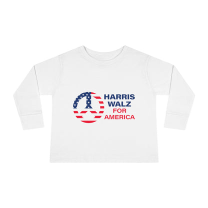 Toddler Long Sleeve Tee - LOGO Peace Sign Harris Walz