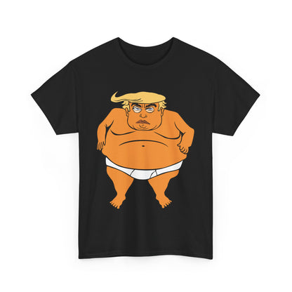 Unisex Heavy Cotton Tee, Harris Walz, Trump, T-shirt, Trump in His Orange Glory