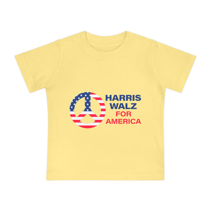 Baby Short Sleeve T-Shirt LOGO - Peace Sign Harris Walz