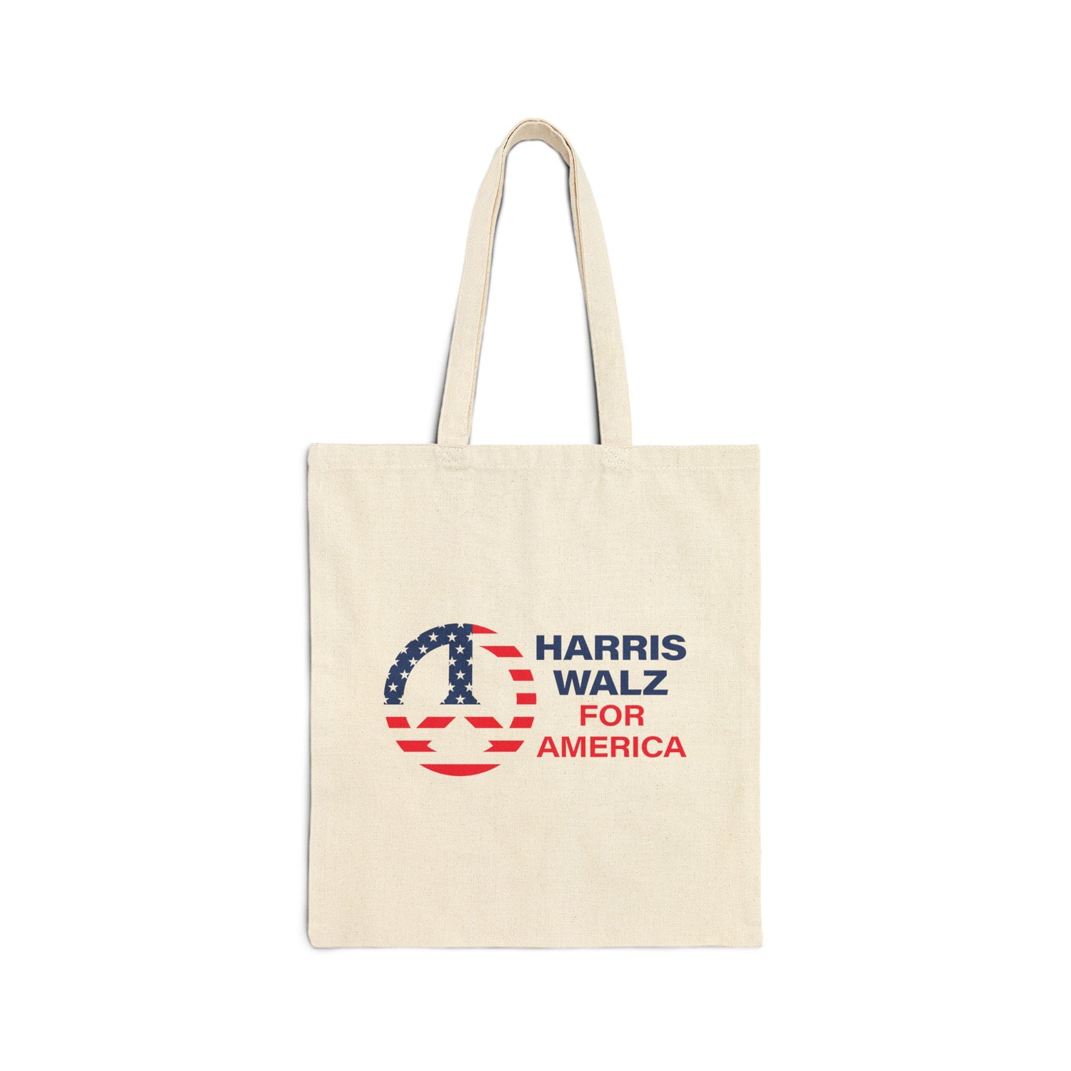 Cotton Canvas Tote Bag -PEACE SIGN Harris Walz