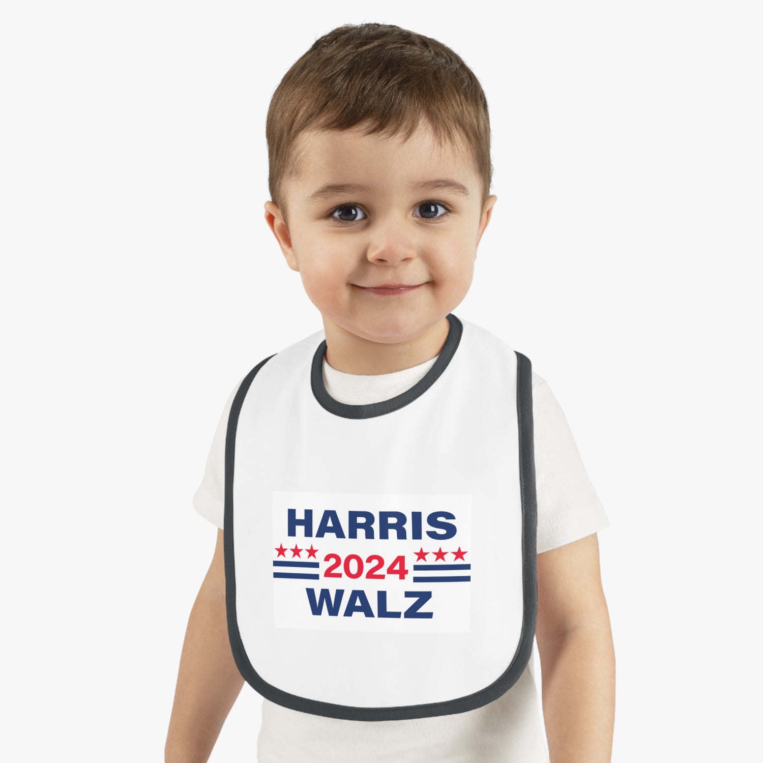 Baby Contrast Trim Jersey Bib - LOGO