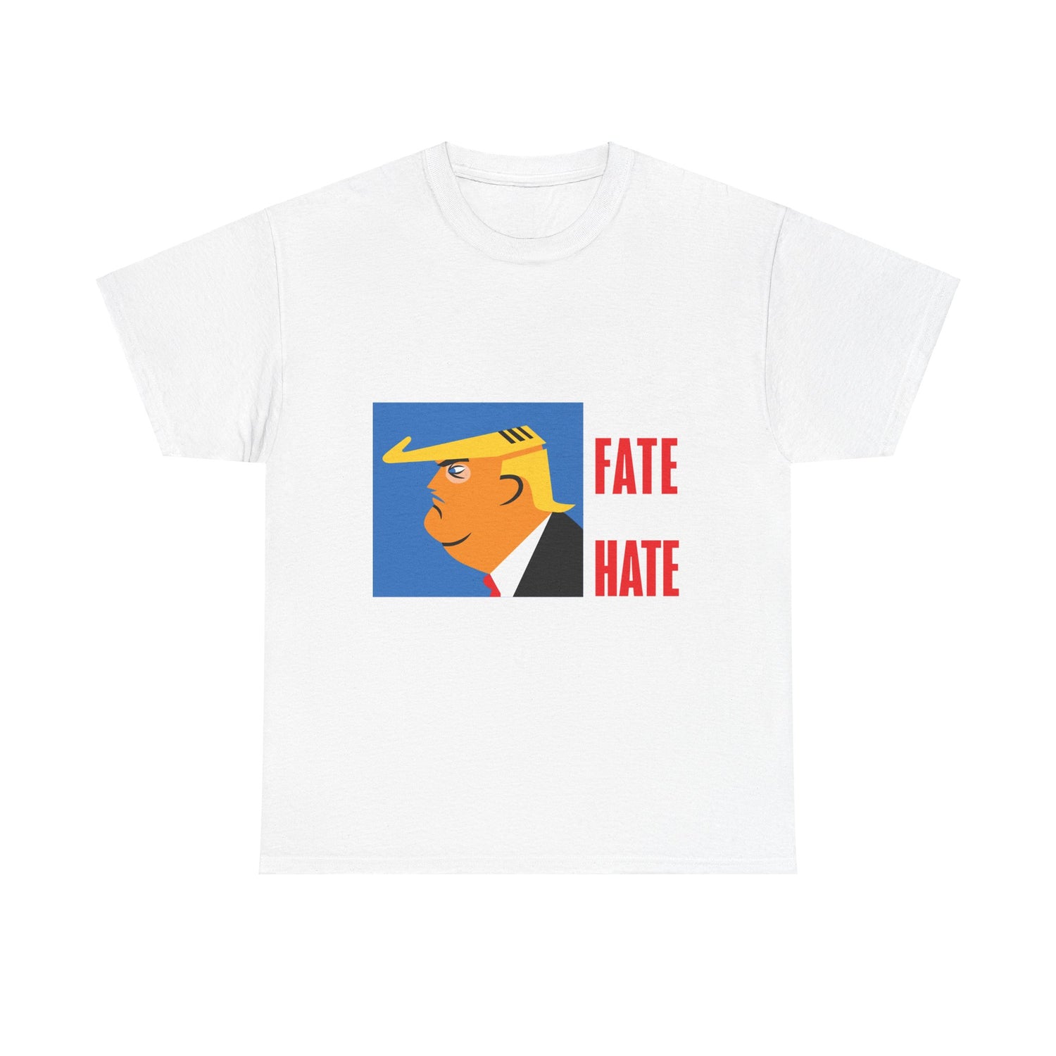 Unisex Heavy Cotton Tee, Harris Walz, Trump, T-shirt, Trump Save Our Fate from Hate