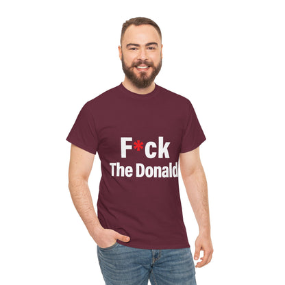 Unisex Heavy Cotton Tee, Harris Walz, Trump, T-shirt, F*ck The Donald