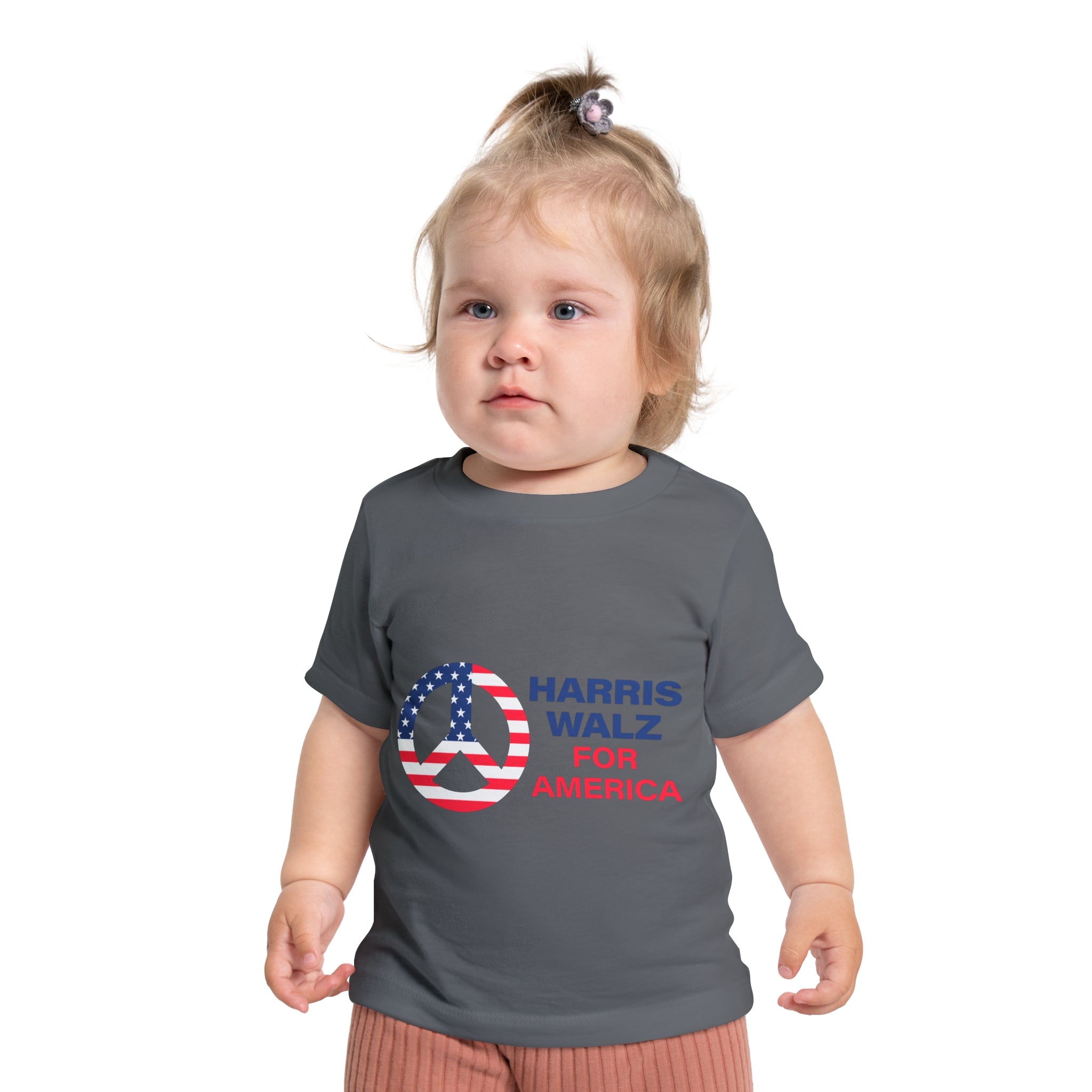 Baby Short Sleeve T-Shirt LOGO - Peace Sign Harris Walz