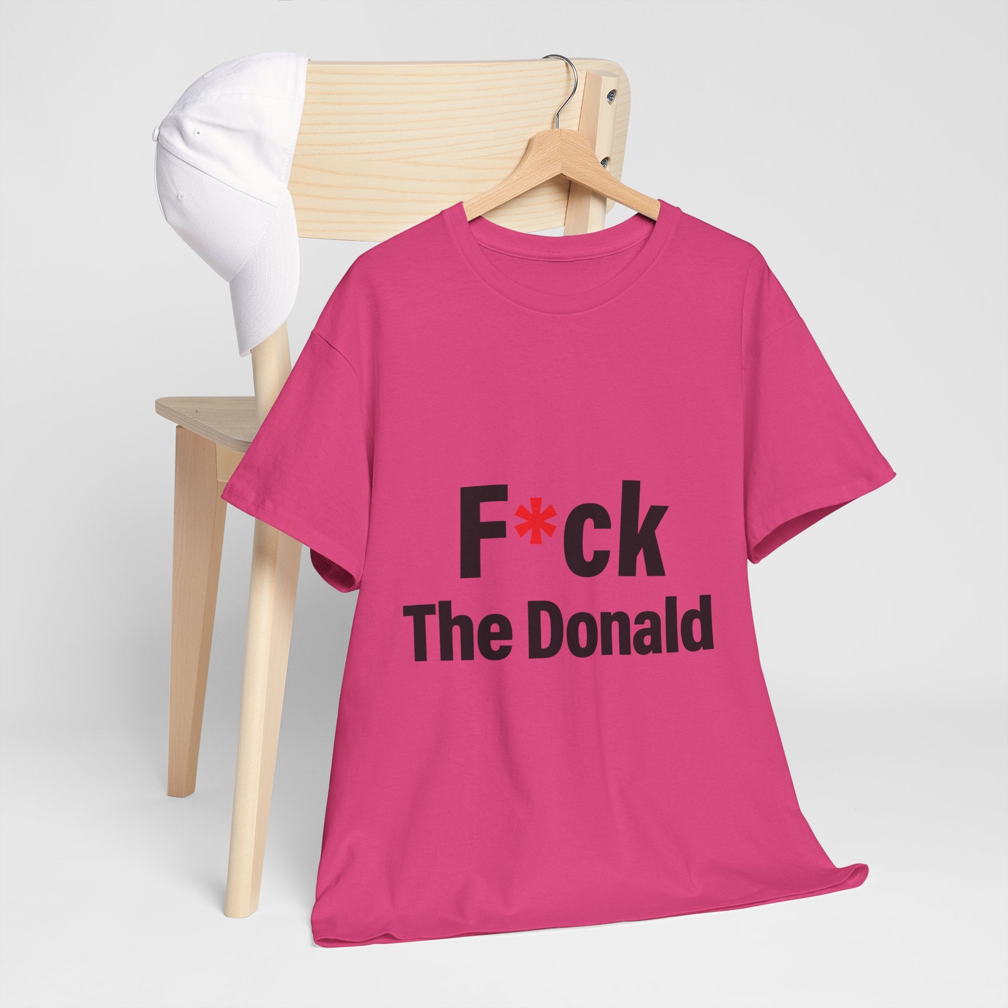 Unisex Heavy Cotton Tee, Harris Walz, Trump, T-shirt, F*ck The Donald