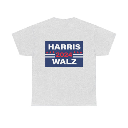 Unisex Heavy Cotton Tee, Harris Walz, Trump, T-shirt, No Wannabe Fascist Dictator