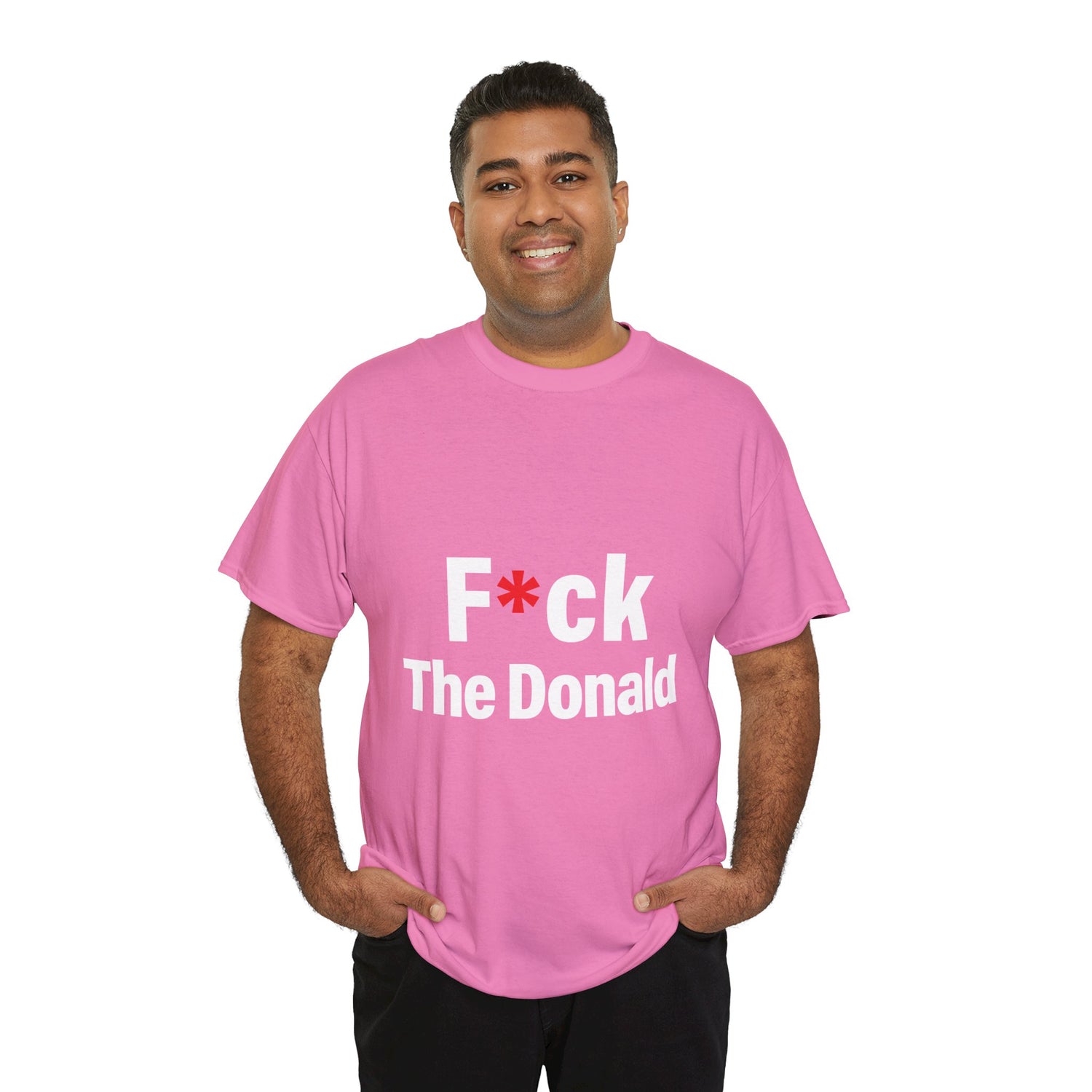 Unisex Heavy Cotton Tee, Harris Walz, Trump, T-shirt, F*ck The Donald