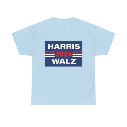 Unisex Heavy Cotton Tee, Harris Walz, Trump, T-shirt, Trump Orange Spray Tan