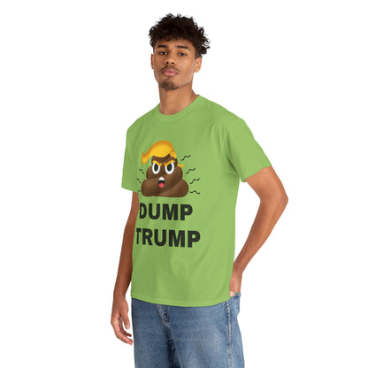 Unisex Heavy Cotton Tee, Harris Walz, Trump, T-shirt, Dump Trump emoji